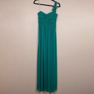 City Triangles blue-green one shoulder formal dress-L